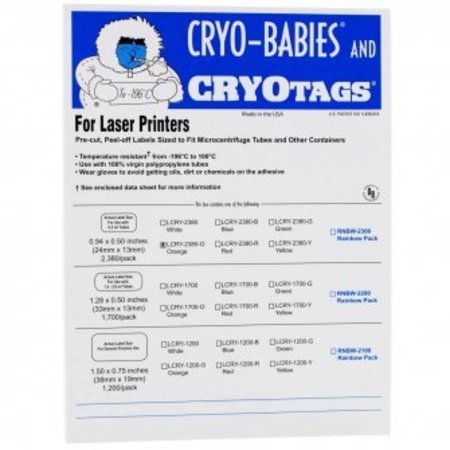 DIVERSIFIED BIOTECH Cryobabies, Laser, 0.5ml, Orange, 2380/pk, 2380PK 247128-O